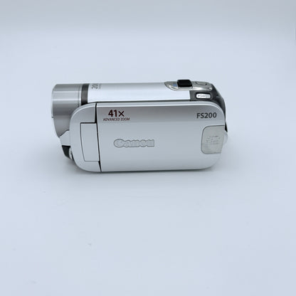Canon FS200 Digital Video Camcorder Silver Used with Box and Accessories