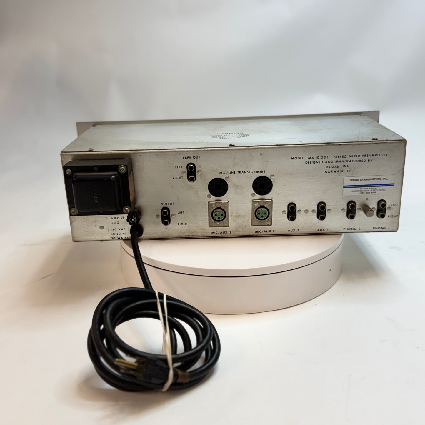 Bozak CMA 10-2-DL Original Vintage Rotary DJ Mixer READ