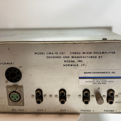 Bozak CMA 10-2-DL Original Vintage Rotary DJ Mixer READ