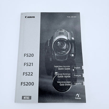 Canon FS200 Digital Video Camcorder Silver Used with Box and Accessories