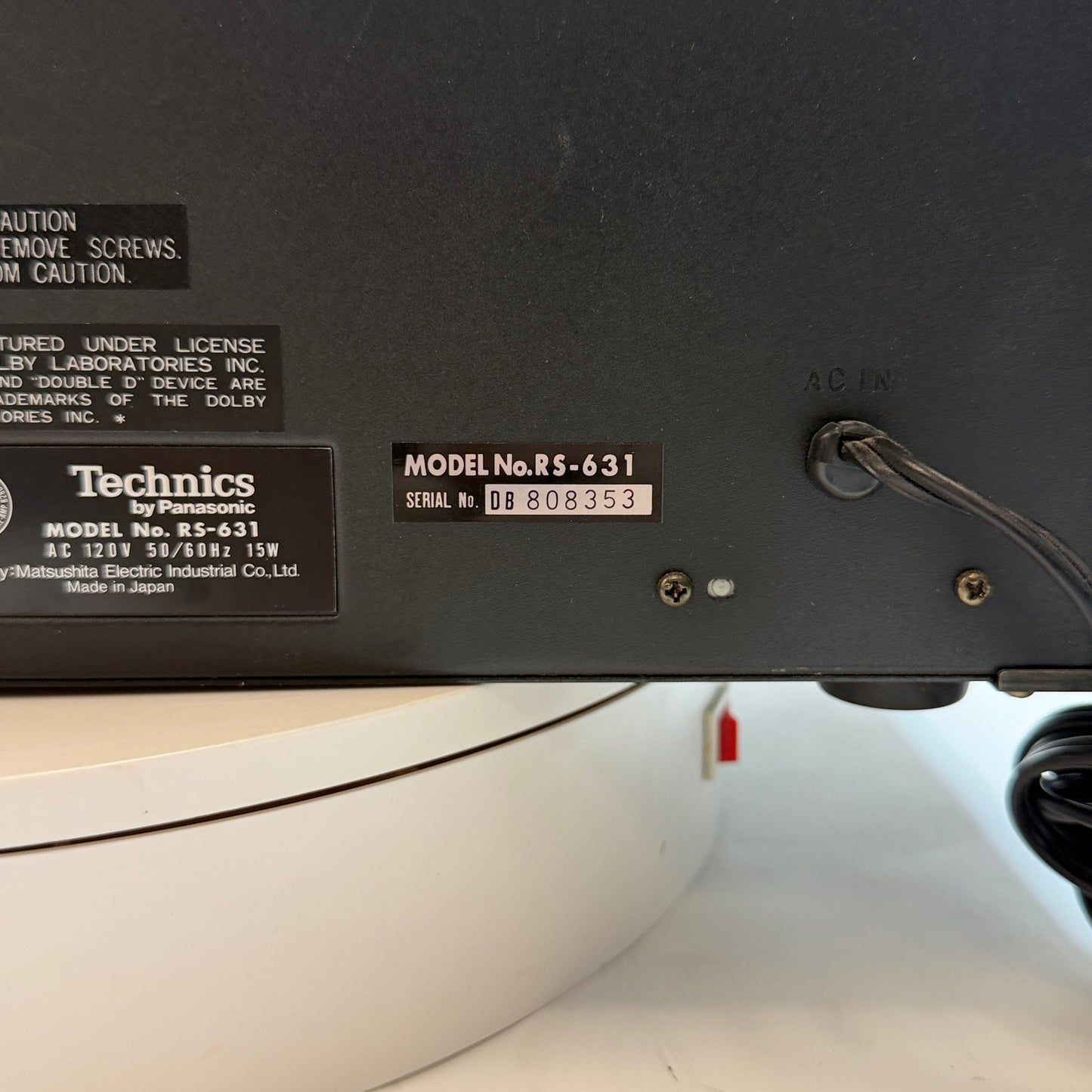 Technics RS-631 Stereo Cassette Deck