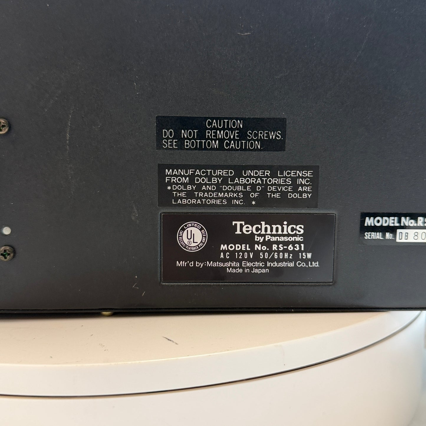 Technics RS-631 Stereo Cassette Deck