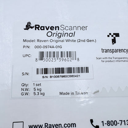 Raven Scanner Original 2nd Gen White Used With Box