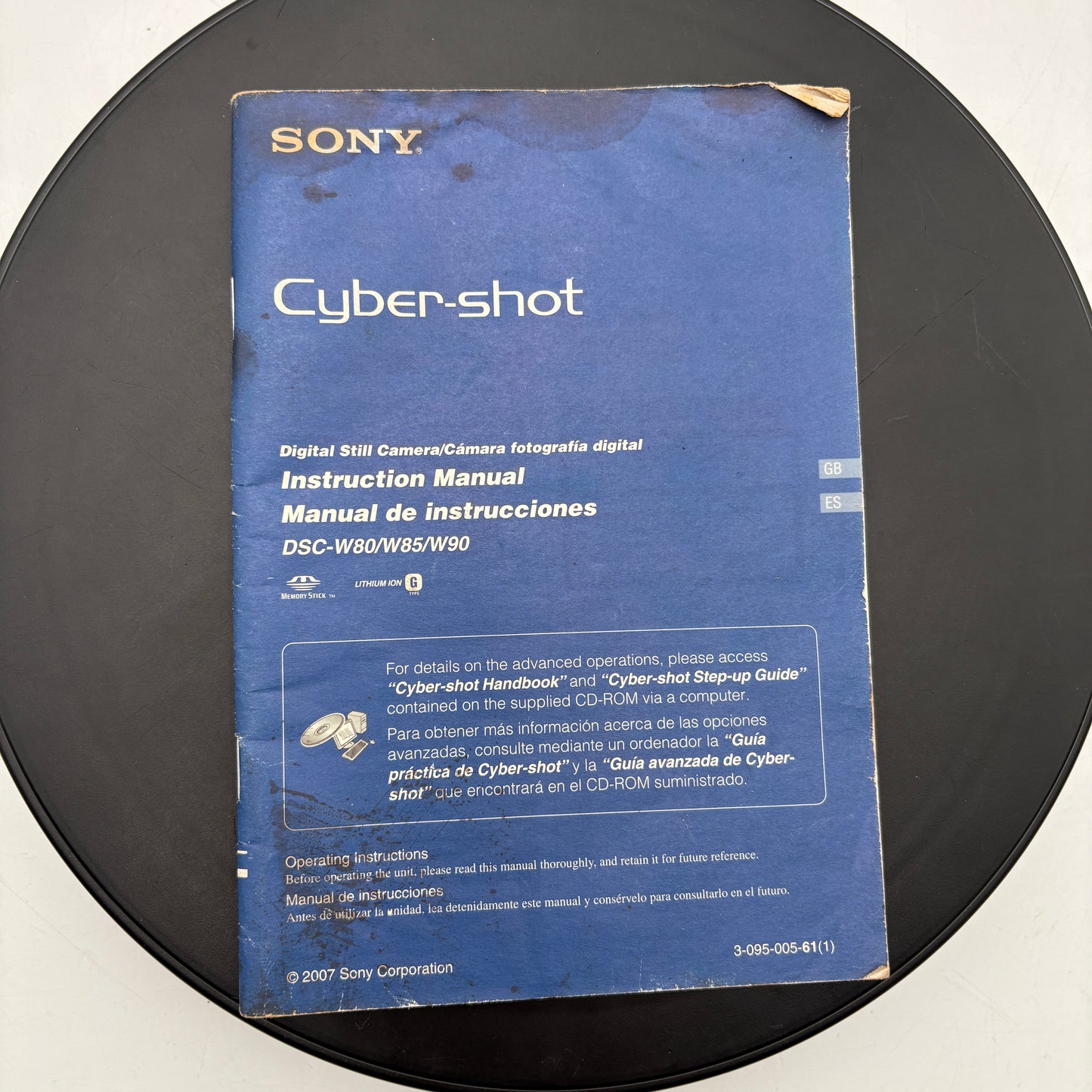 Sony Cyber-shot DSC-W90 Digital Camera, 2 Batteries, Charger and Manual