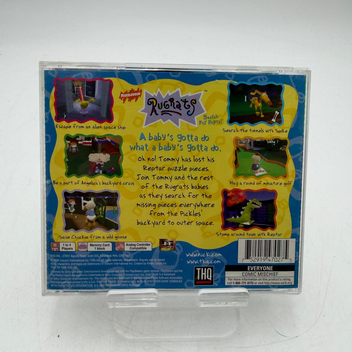 PlayStation Rugrats: Search for Reptar Video Game Case, Manual & Inserts