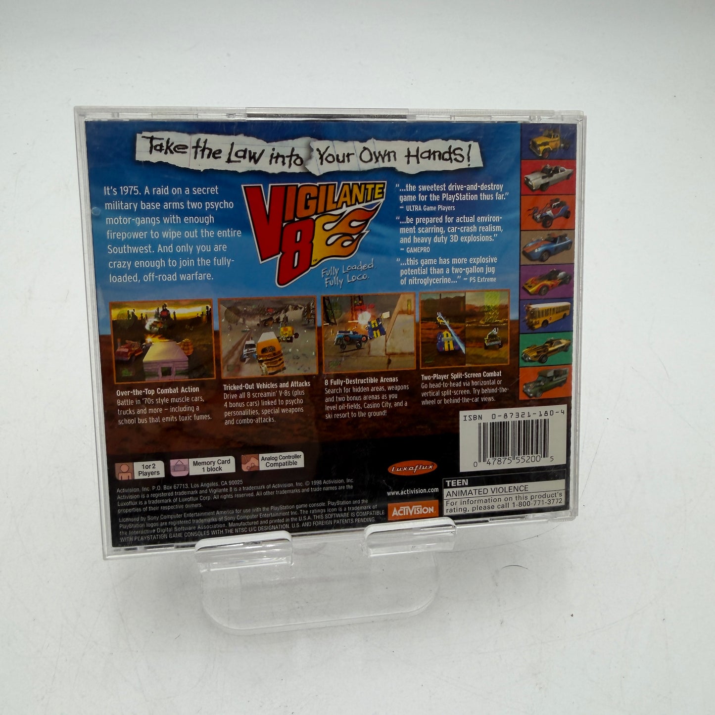 Playstation Vigilante 8 Video Game With Manual and Case