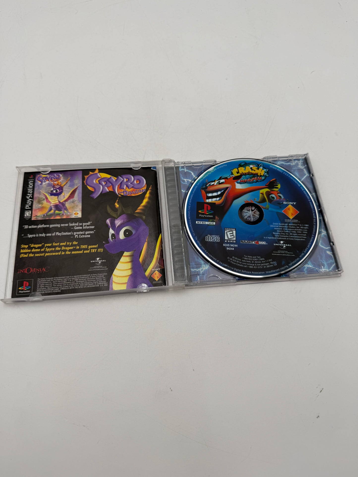 Crash Bandicoot Warped Playstation Video Game Complete with Case and Manual
