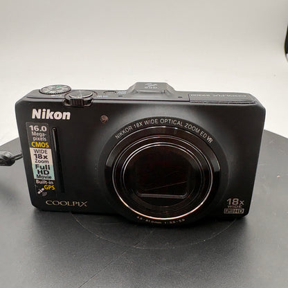 Nikon Coolpix S9300 Digital Camera With Two Batteries and Charger