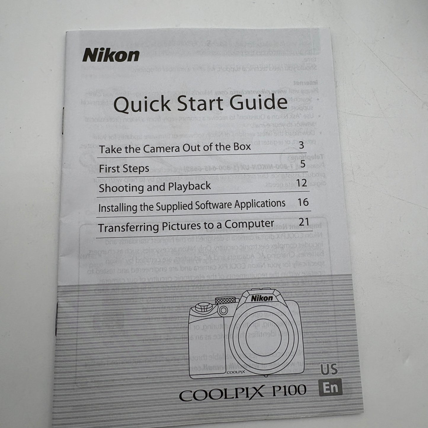 Nikon Coolpix P100 Digital Camera With Manual, Charger and 1 Battery