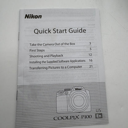 Nikon Coolpix P100 Digital Camera With Manual, Charger and 1 Battery