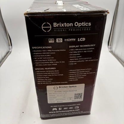 Brixton Optics Visual Projectors BX-5000 Projector LCD Smart Projector