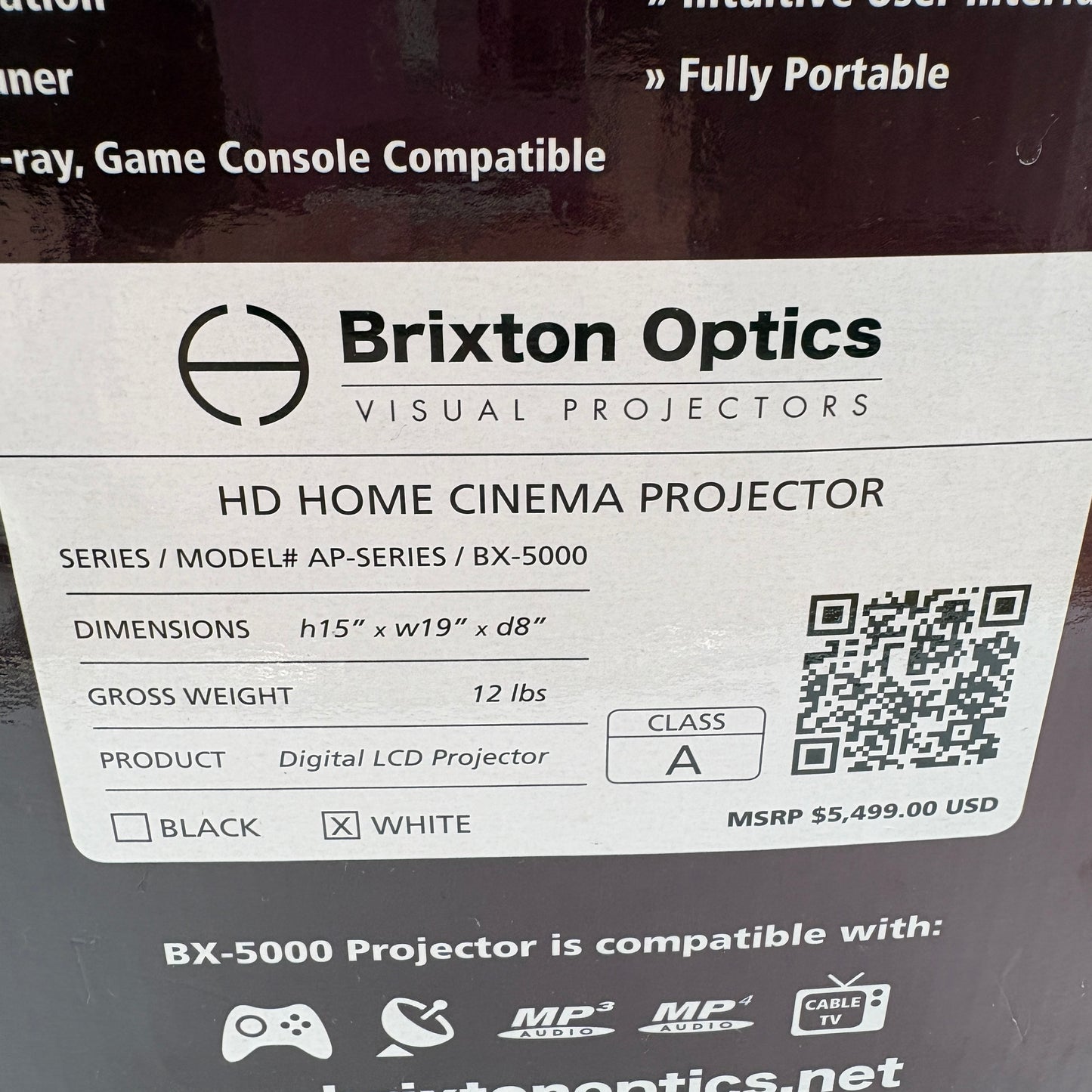Brixton Optics Visual Projectors BX-5000 Projector LCD Smart Projector