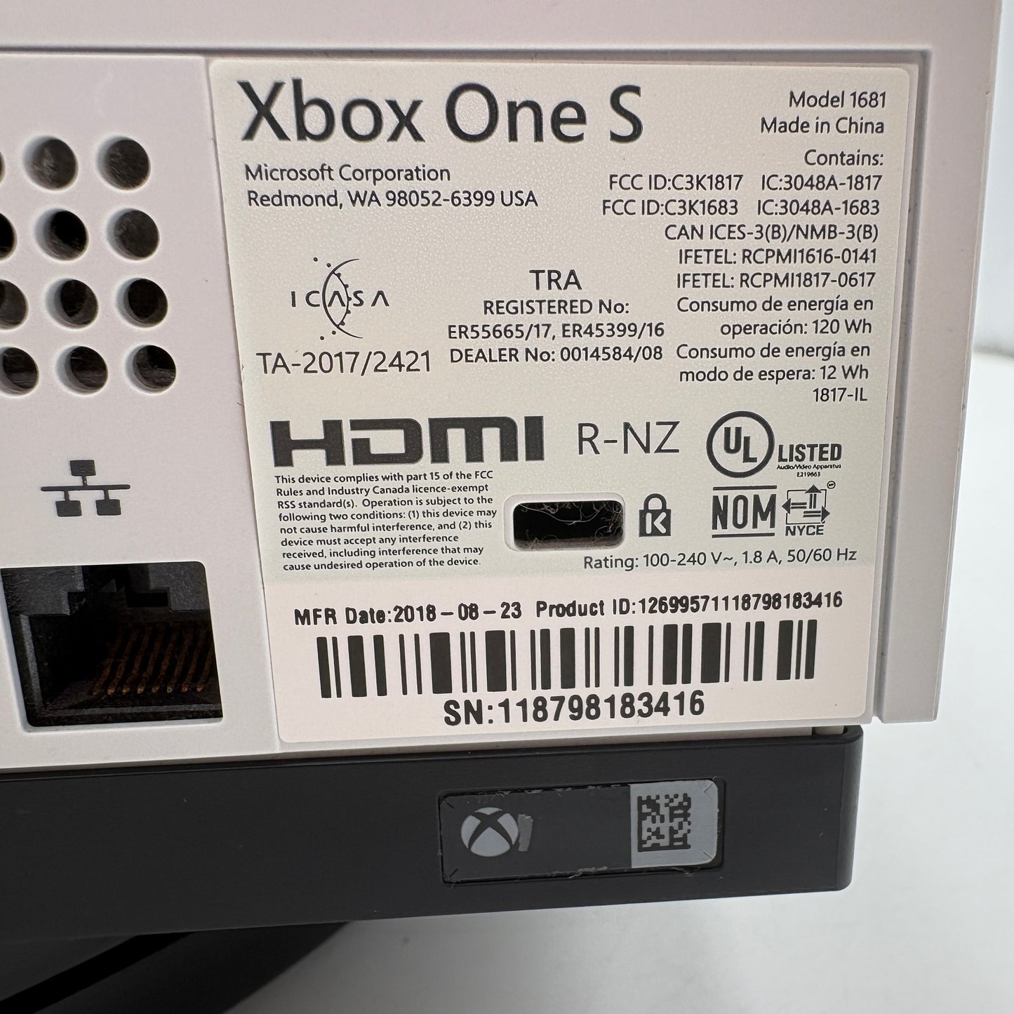 Microsoft Xbox One S (1681) 2016 512GB With One Controller