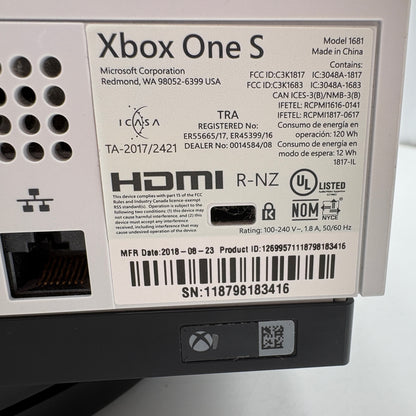 Microsoft Xbox One S (1681) 2016 512GB With One Controller