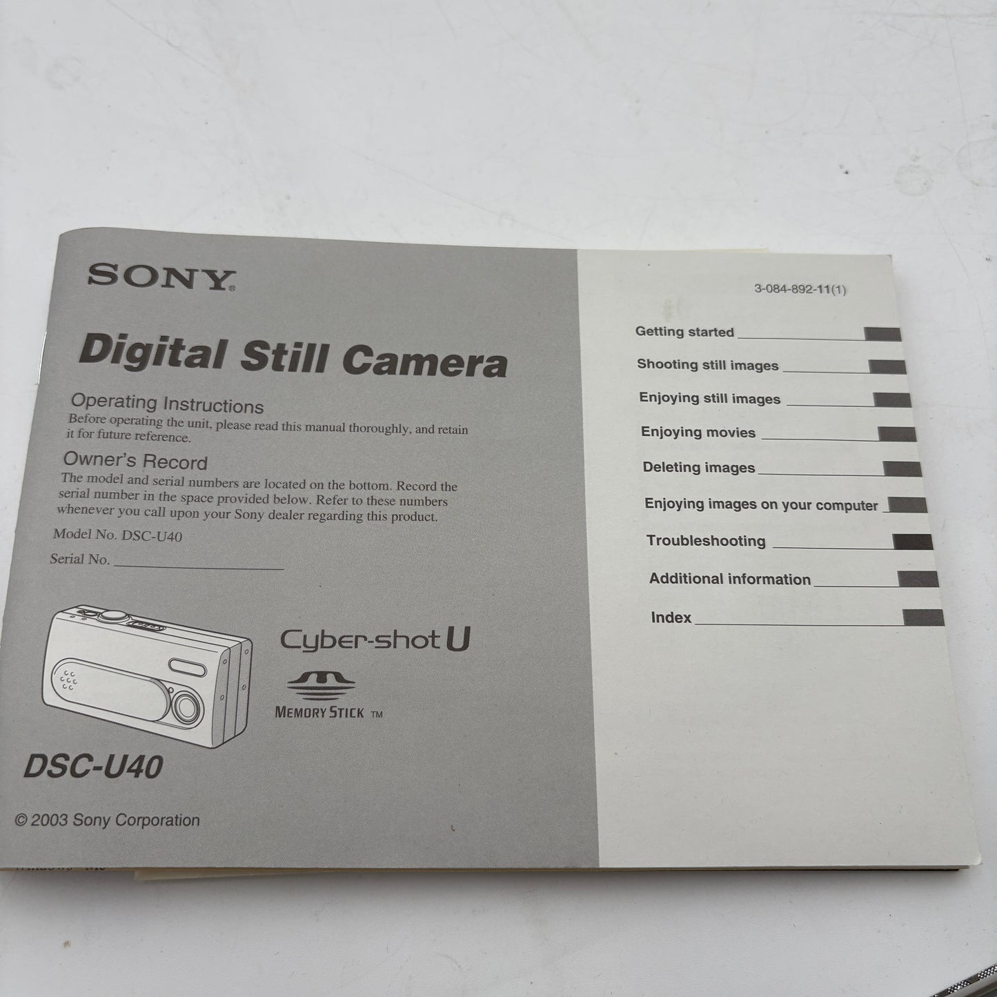 Sony Cybershot DSC-U40 Digital Camera Silver Used With Box