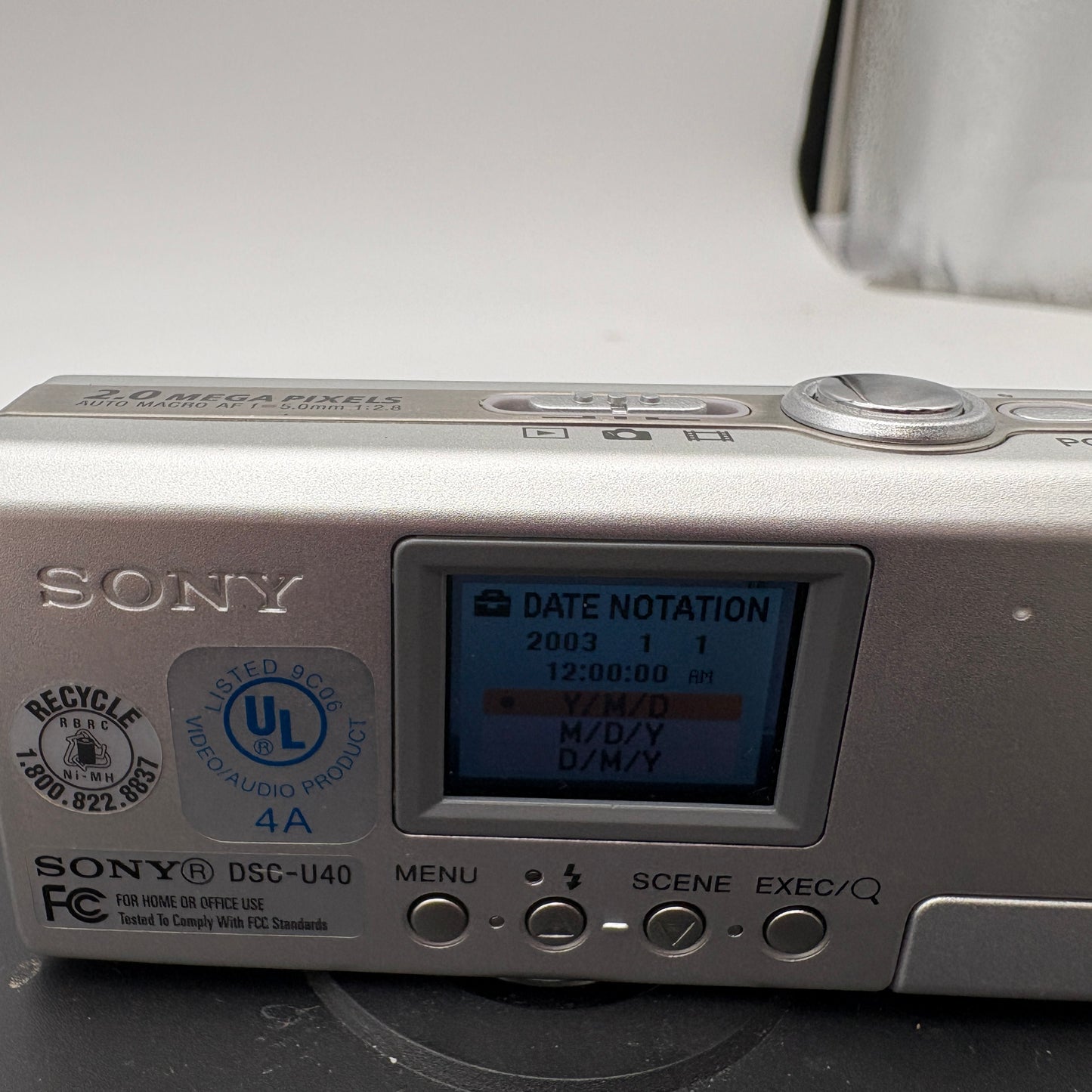 Sony Cybershot DSC-U40 Digital Camera Silver Used With Box