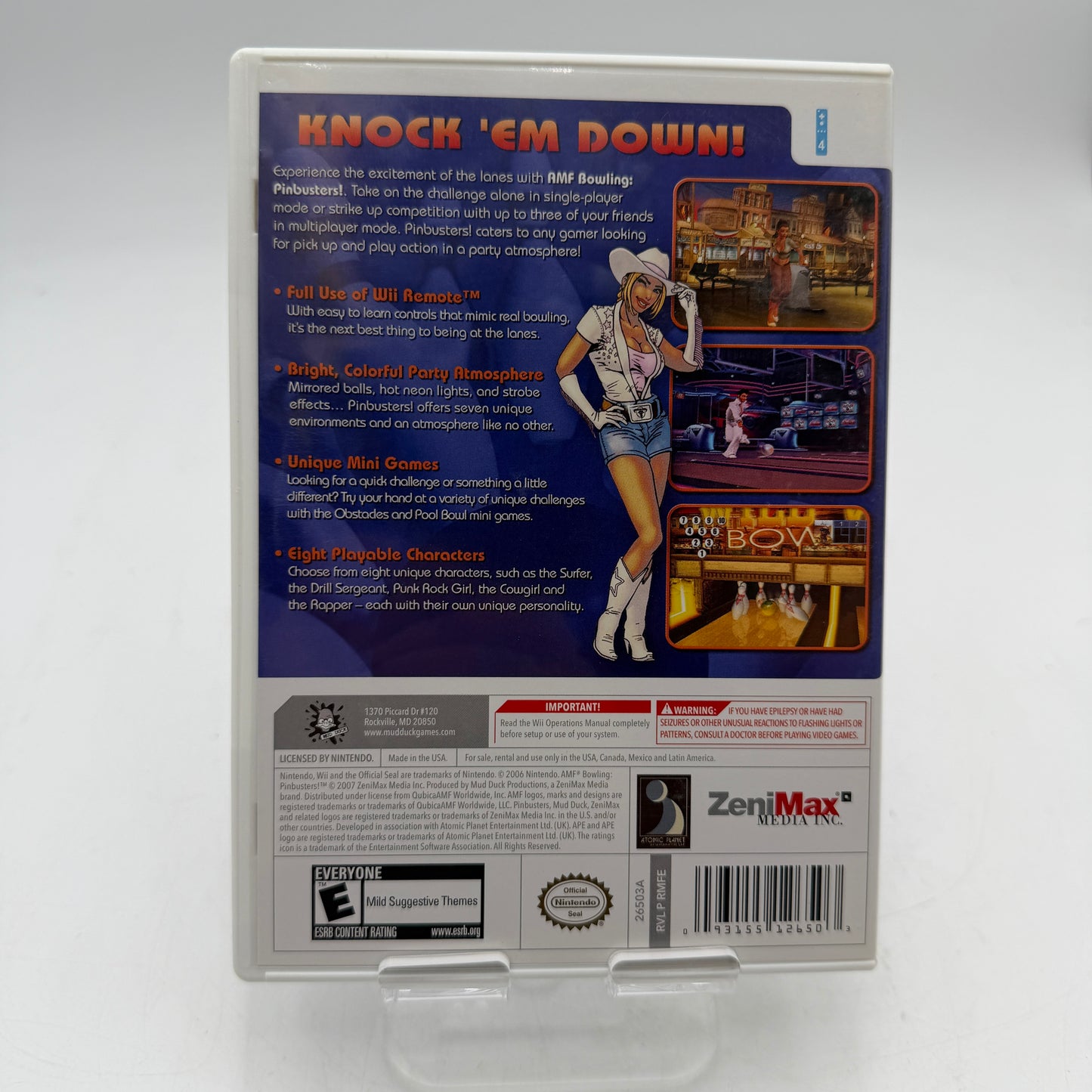 Wii AMF Bowling Pinbusters Video Game Complete with Box and Manual