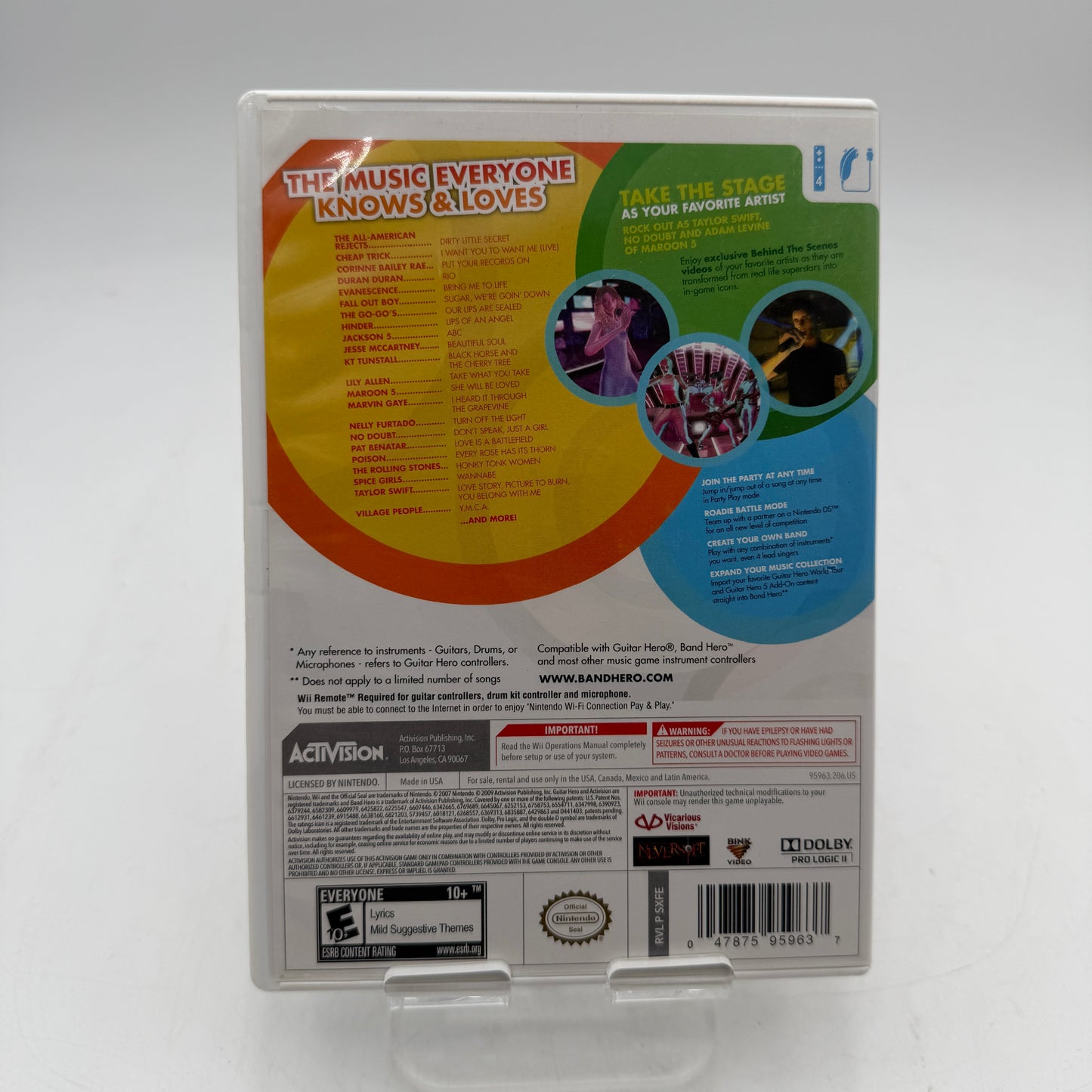 Wii Band Hero Video Game Complete With Box and Manual
