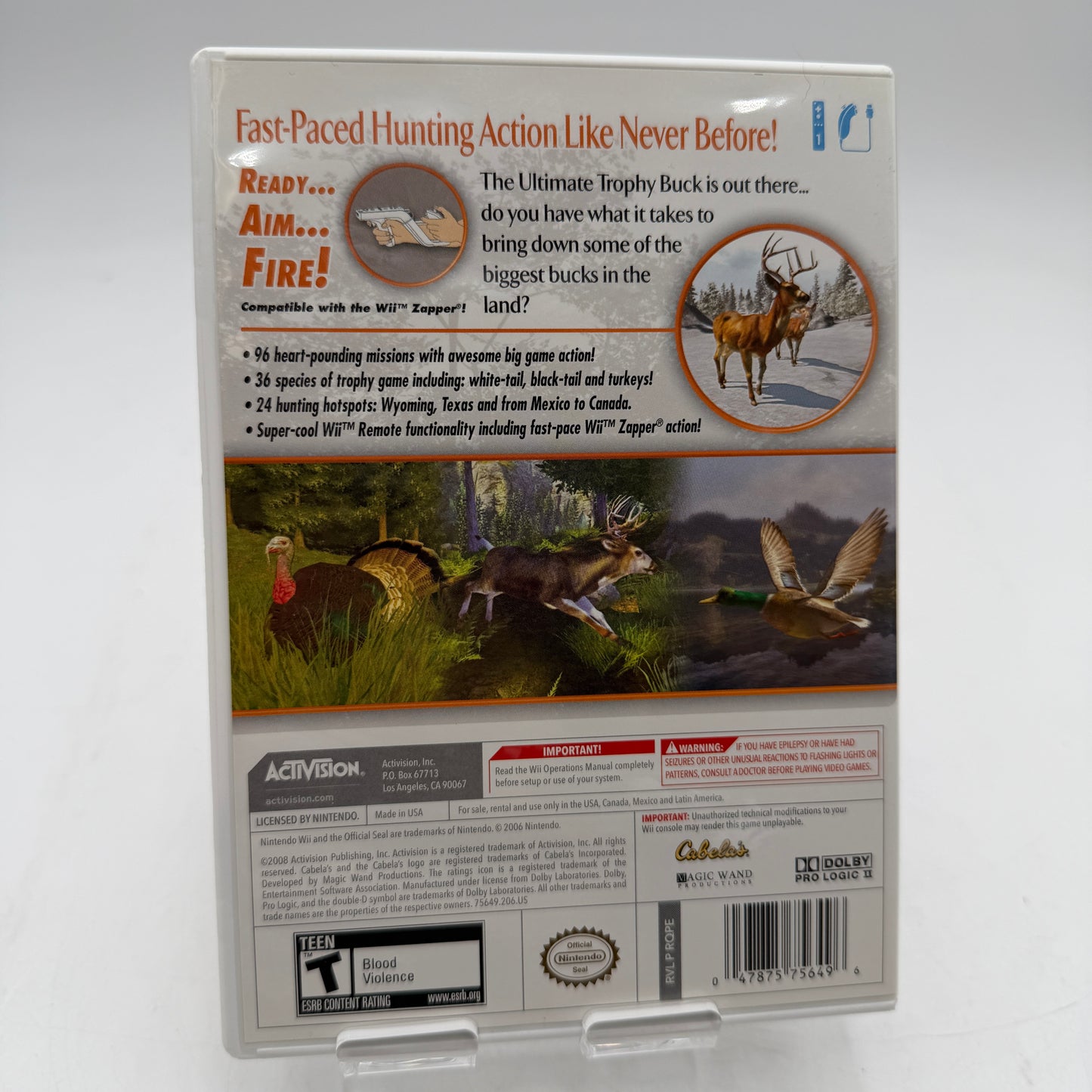 Cabela's Trophy Bucks for Nintendo Wii Complete with Box, Manual & Inserts