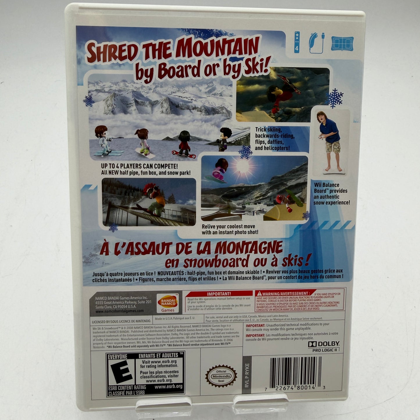 Wii We Ski and Snowboard Game CIB