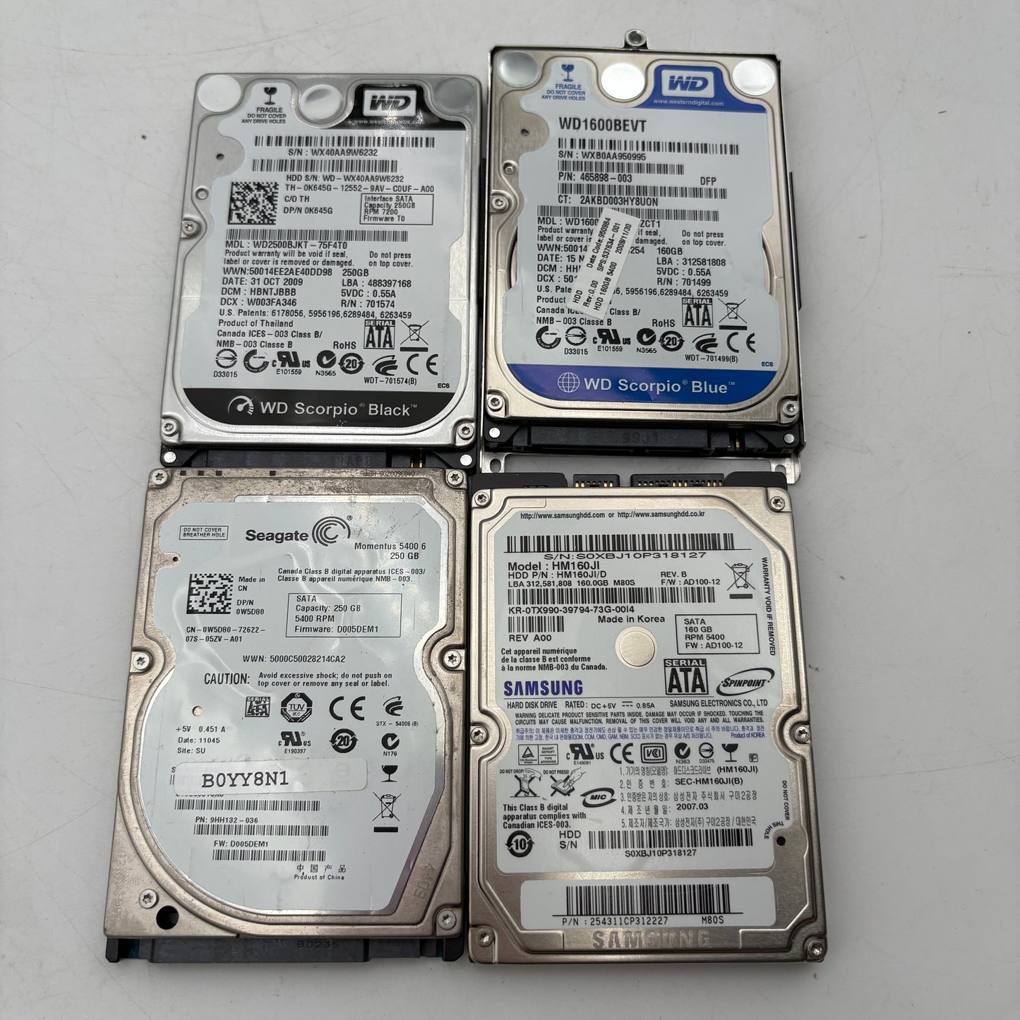 Lot of 12 Assorted 2.5" Laptop Hard Drives READ