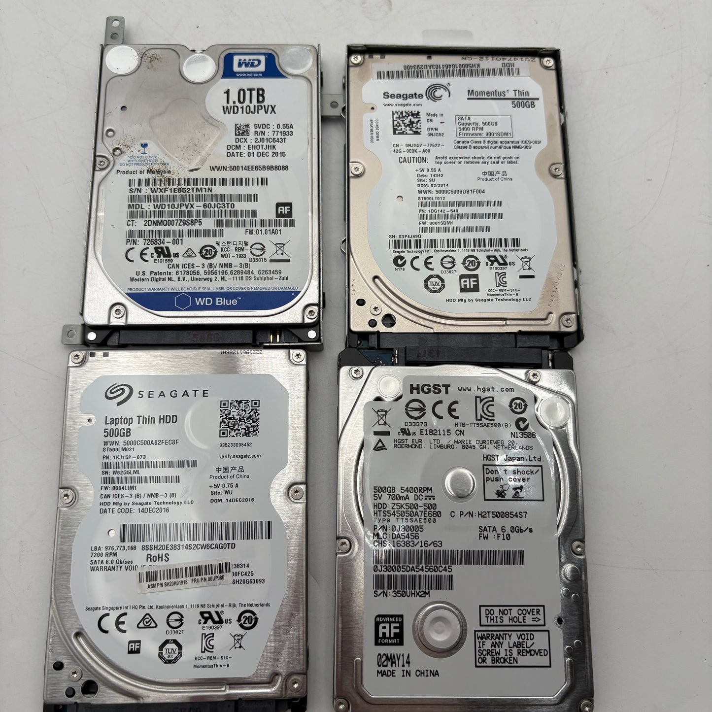 Lot of 12 Assorted 2.5" Laptop Hard Drives READ