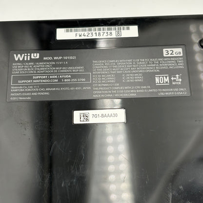 Nintendo Wii U Console WUP-101(02) Black 32GB with 2 Controllers
