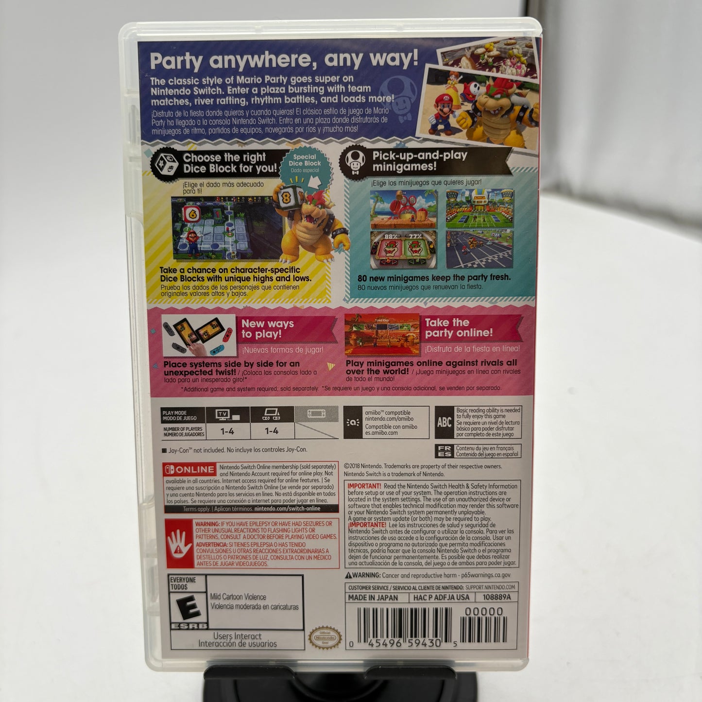 Nintendo Switch Super Mario Party Video Game Used With Box