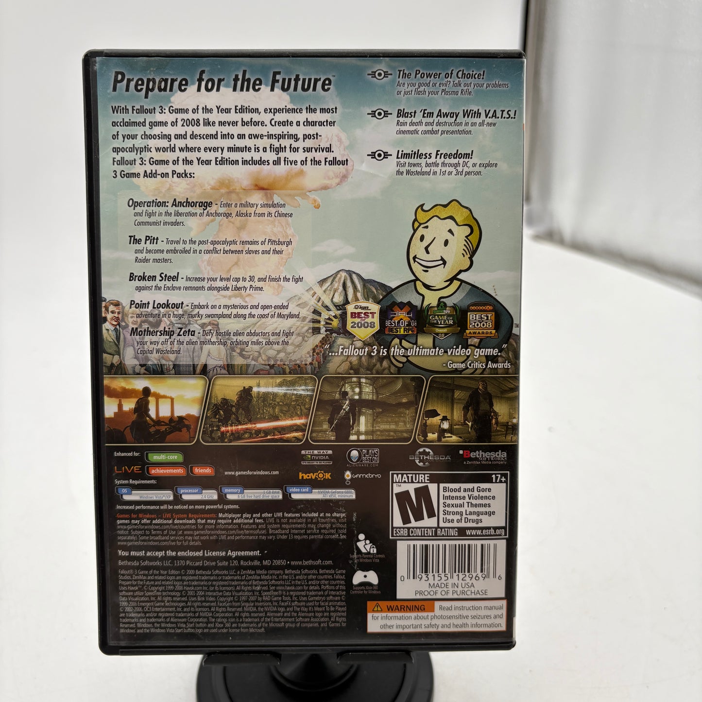 Fallout 3 Game of the Year PC Video Game CIB