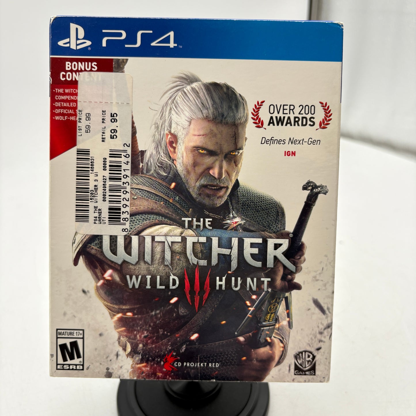 Witcher 3: Wild Hunt PlayStation 4 Video Game CIB