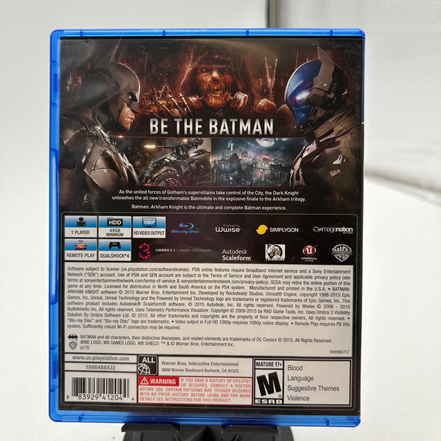 Batman: Arkham Knight PS4 Video Game CIB