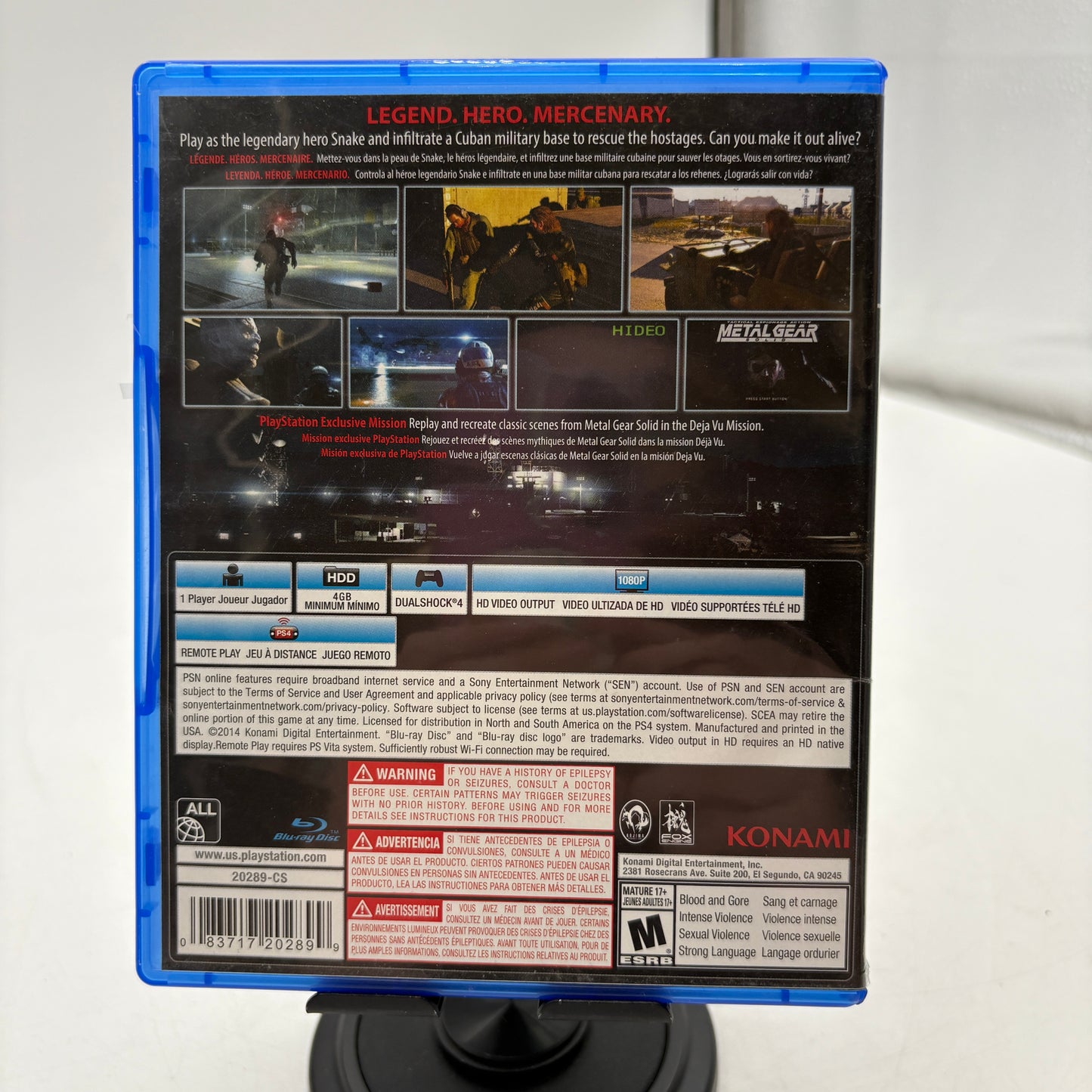 Metal Gear Solid V: Ground Zeroes Playstation 4 CIB