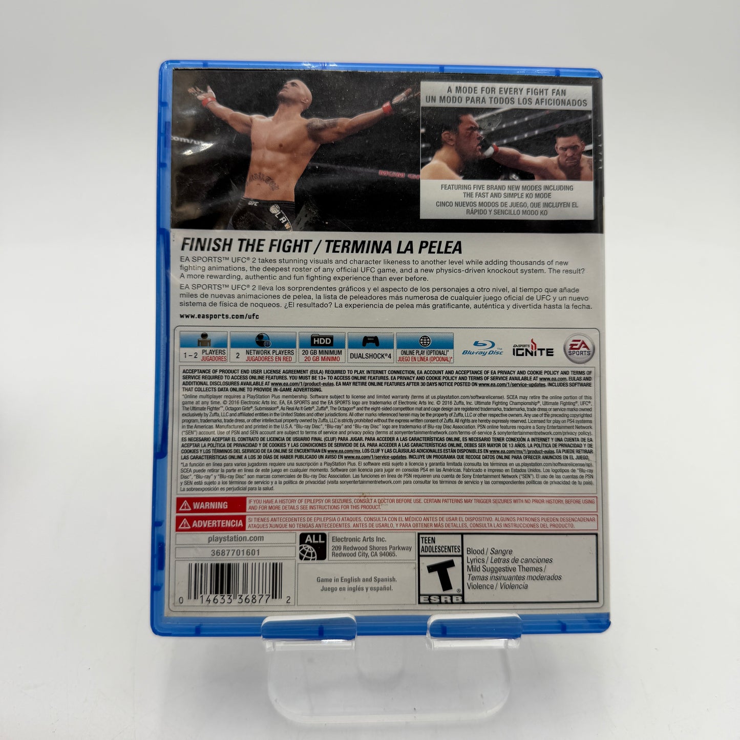 Playstation 4 UFC 2 Game With Box Light Scratches