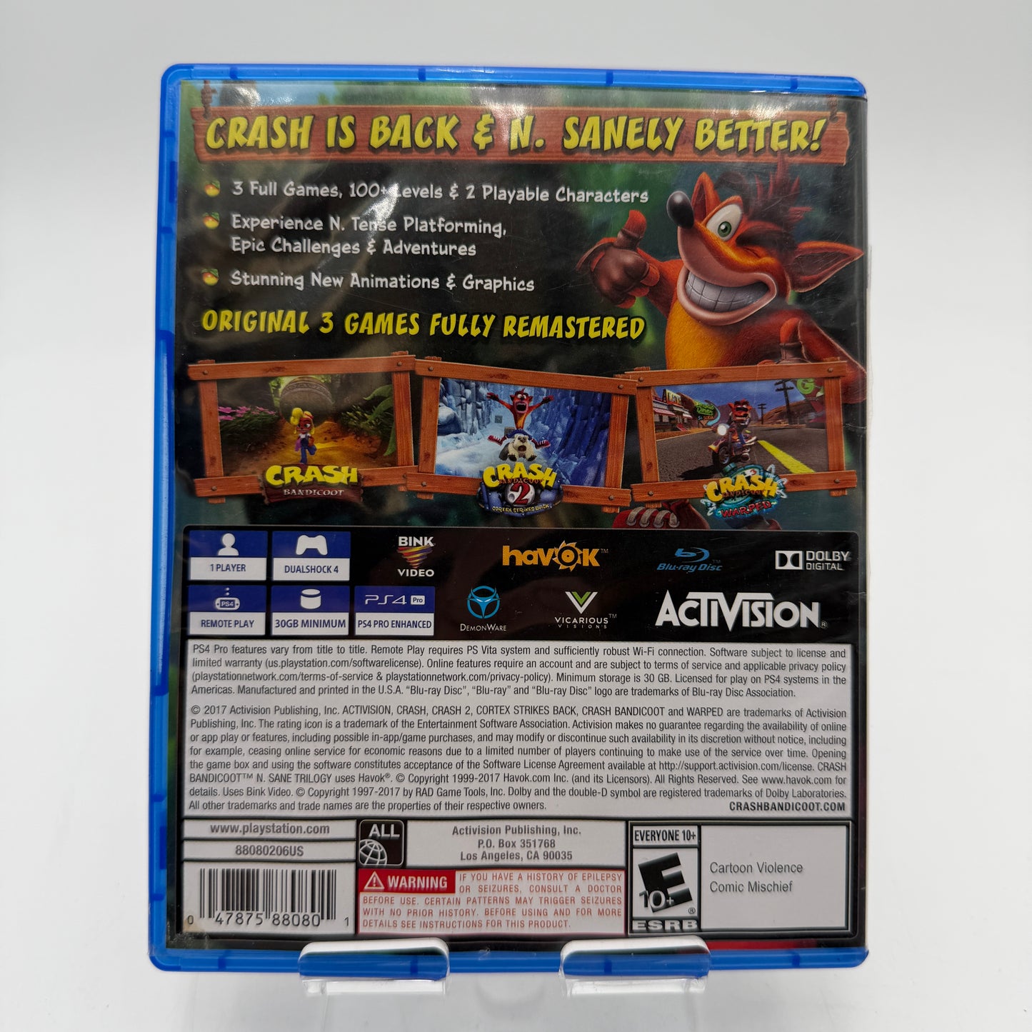 Playstation 4 Crash Bandicoot N. Sane Trilogy