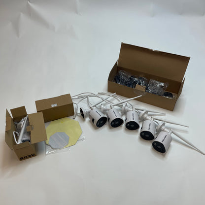 Lot of 7 Night Owl WNIP-2LTA-BU Security Cameras + Power Cables Untested