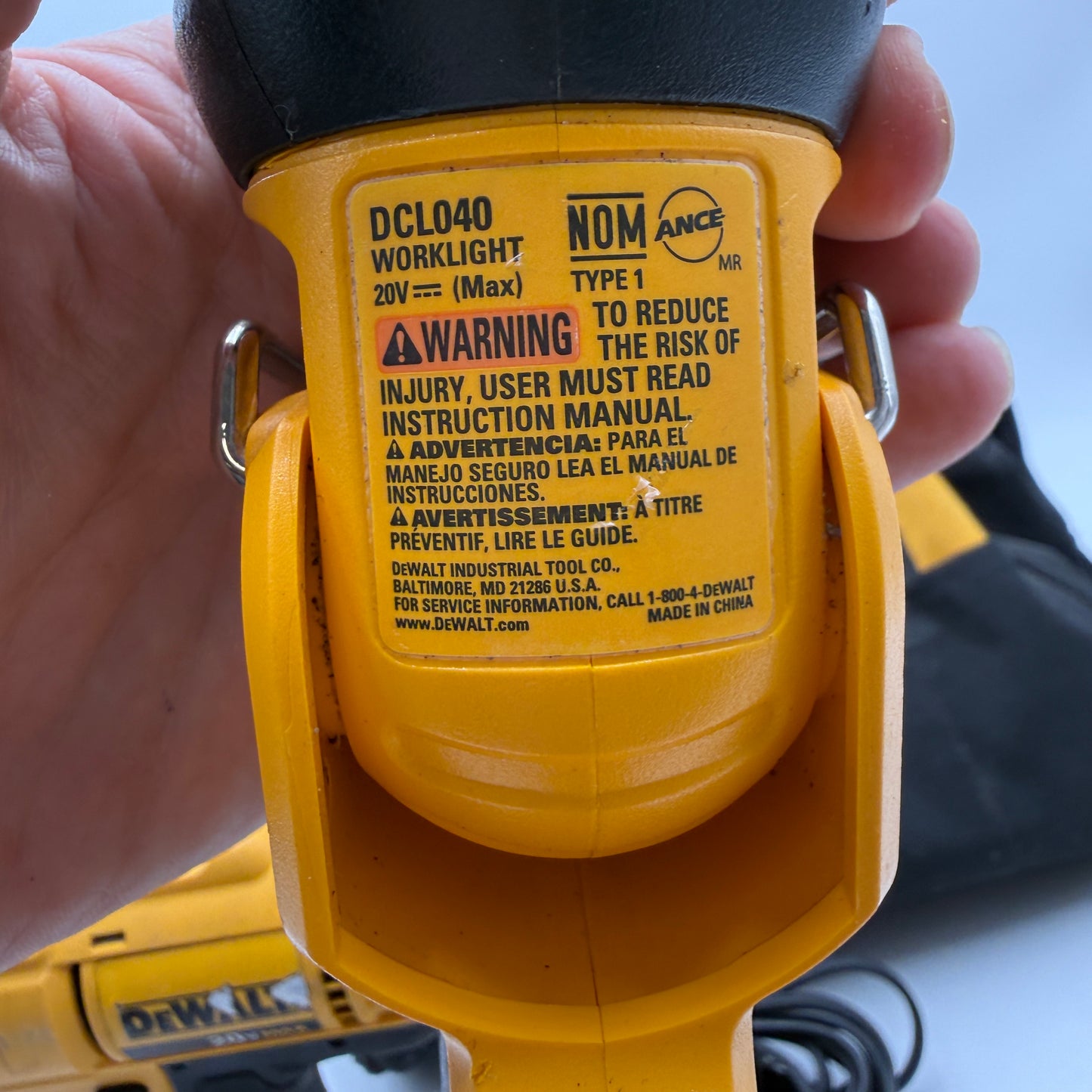 DeWalt Flashlight And Drill Combo kit With One Battery and Carrying Case READ