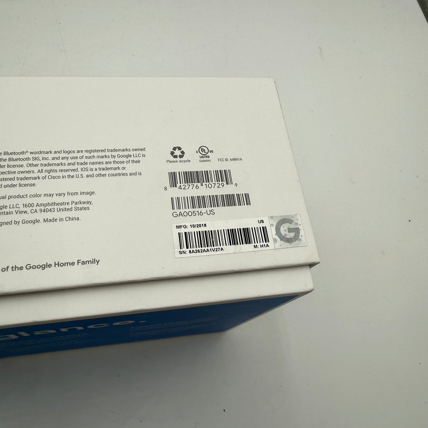 Google Home Hub Smart Display with box