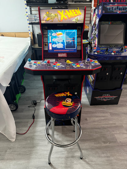 ARCADE1UP X-MEN 4 Arcade Player Original With Stool and Riser With Box