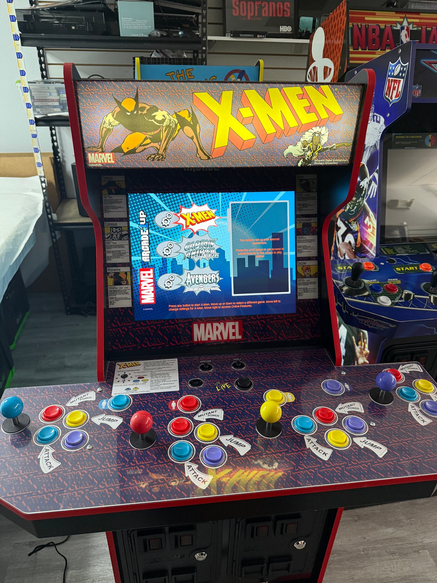 ARCADE1UP X-MEN 4 Arcade Player Original With Stool and Riser With Box
