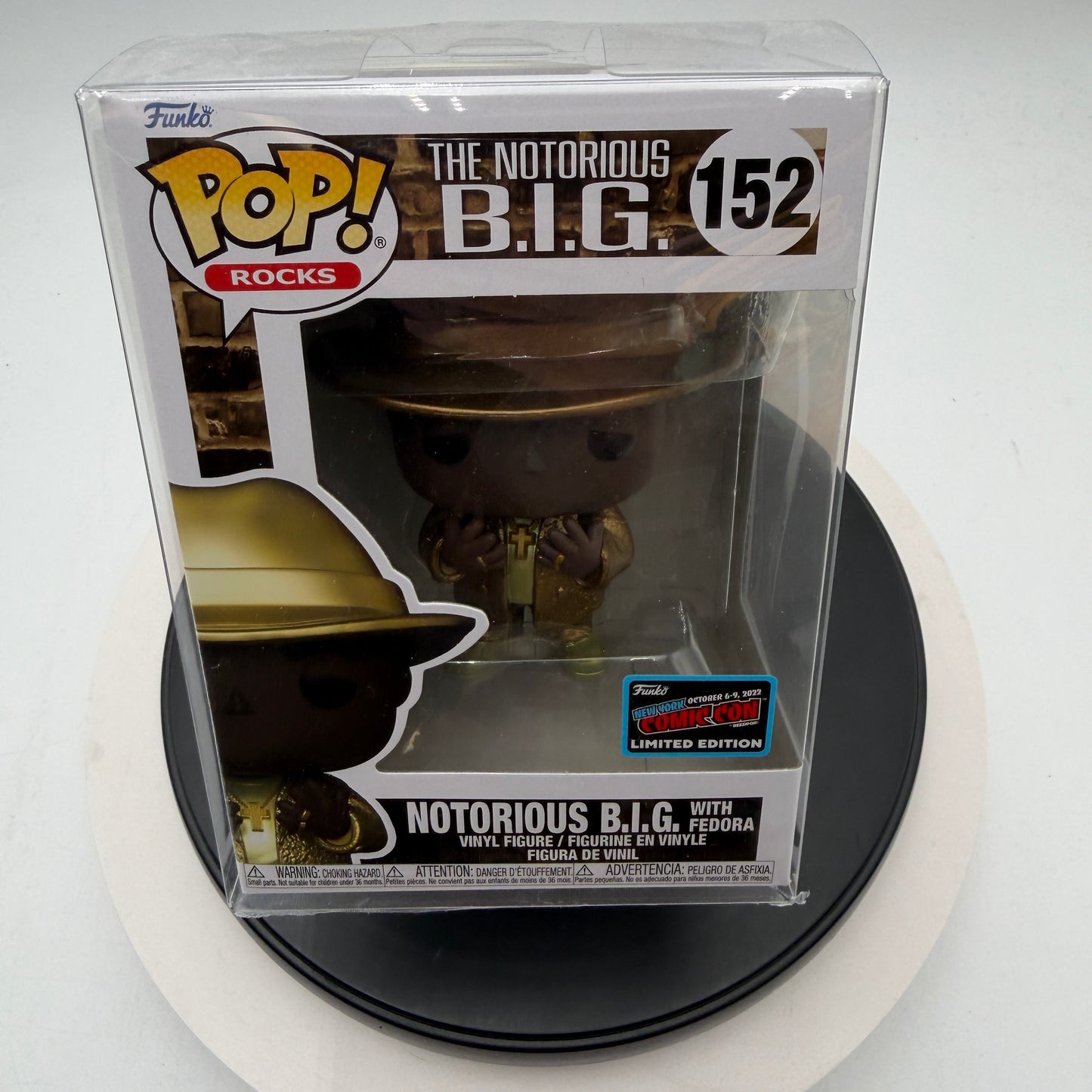 Funko Pop! Rocks Notorious B.I.G. Gold Fedora #152 NYCC Exclusive with Protector
