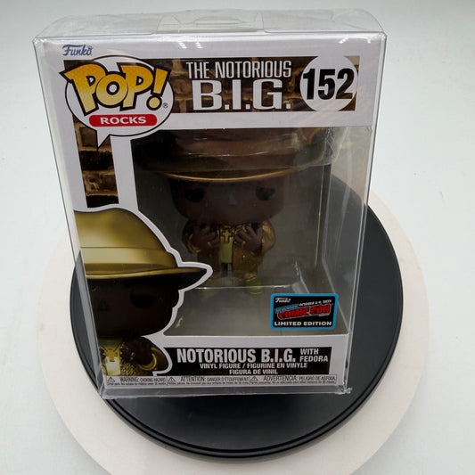 Funko Pop! Rocks Notorious B.I.G. Gold Fedora #152 NYCC Exclusive with Protector