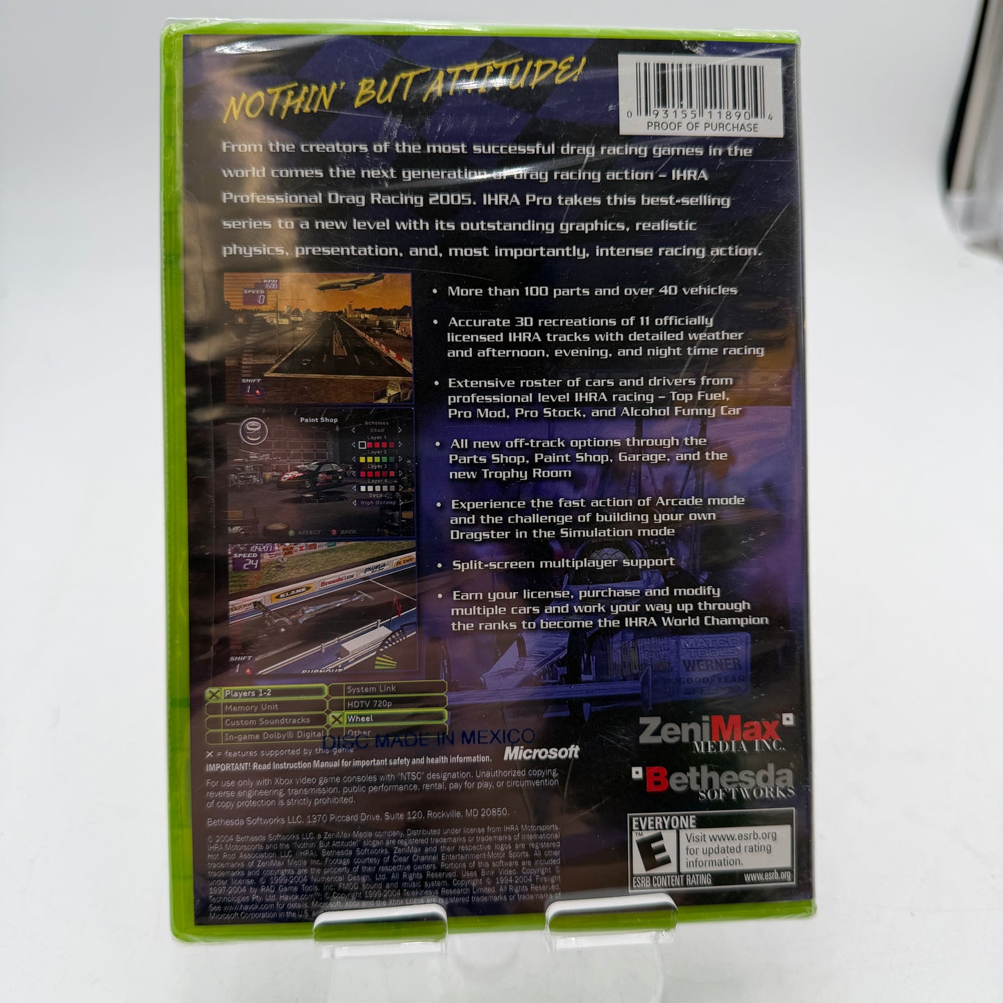 IHRA Professional Drag Racing 2005 Xbox Video Game - Black - New In Box