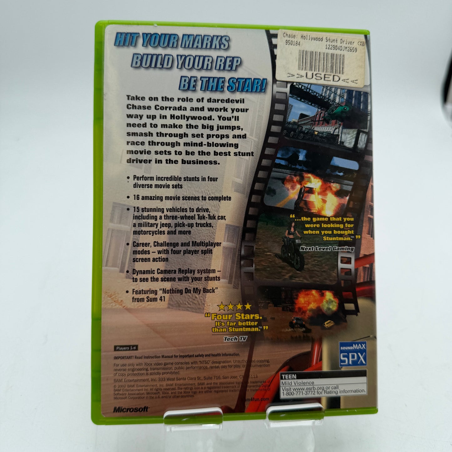 Xbox Chase: Hollywood Stunt Driver Used With Box Manual