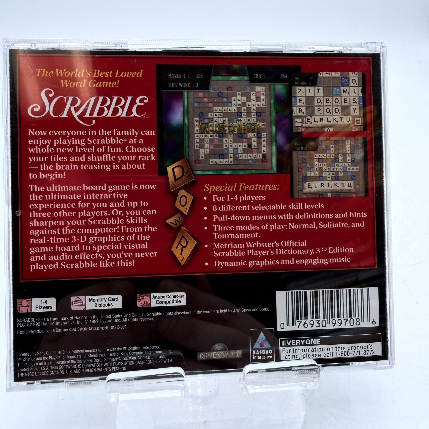 PlayStation Scrabble Video Game Black Complete in Box
