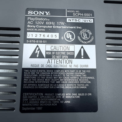 Sony PlayStation 1 SCPH-5501 Console for Parts or Repair