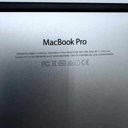 Apple MacBook Pro 15-inch A1398 (2015) Core i7 16GB 256GB Laptop