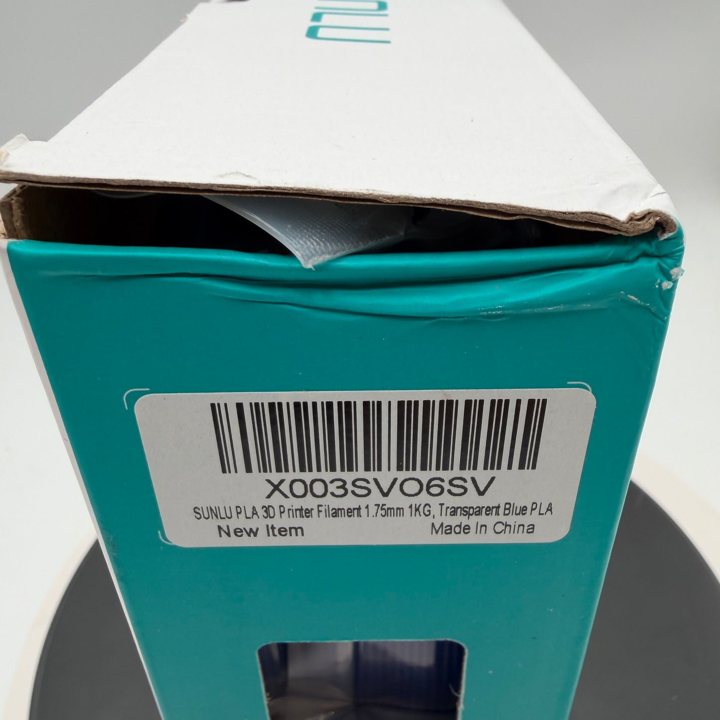SUNLU 1.75mm PLA Filament 1KG Transparent Blue - New In Box