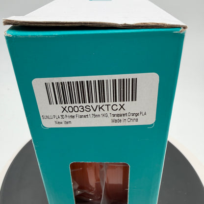 SUNLU 1.75mm PLA Filament 1KG Transparent Orange