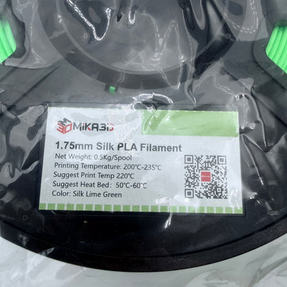 MiKA3D 1.75mm Silk PLA Filament Silk Lime Green