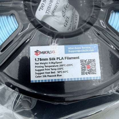 MiKA3D 1.75mm Silk PLA Filament Silk Peacock Blue